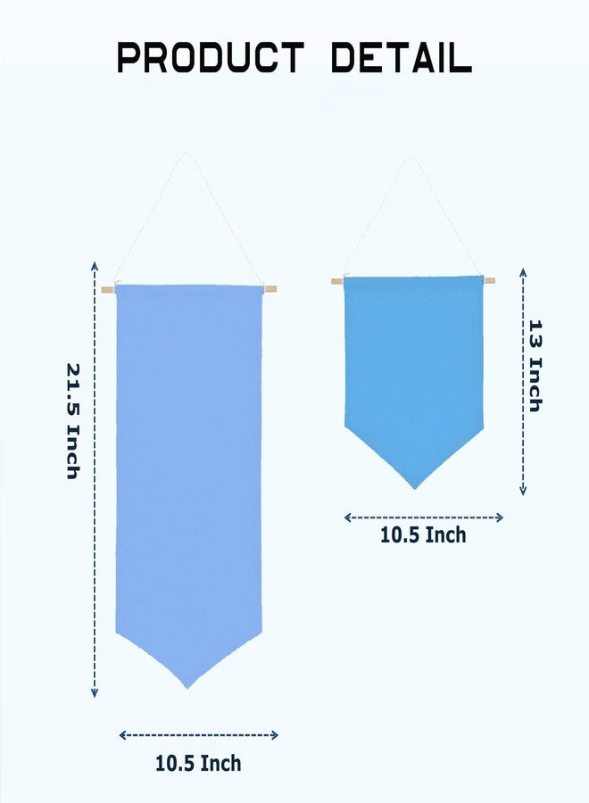ليفي لافتات قماشية جدارية فارغة من ليفي، 26.7 سم × 33 سم و26.7 سم × 54.6 سم، لوحة زخرفية يمكنك صنعها بنفسك مع وتد خشبي، أسود، طقم من قطعتين (أزرق (فيروزي)) - Image 2